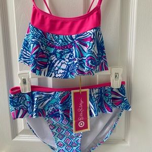 Lily Bikini Set Girls Large 10-12 with Rashguard